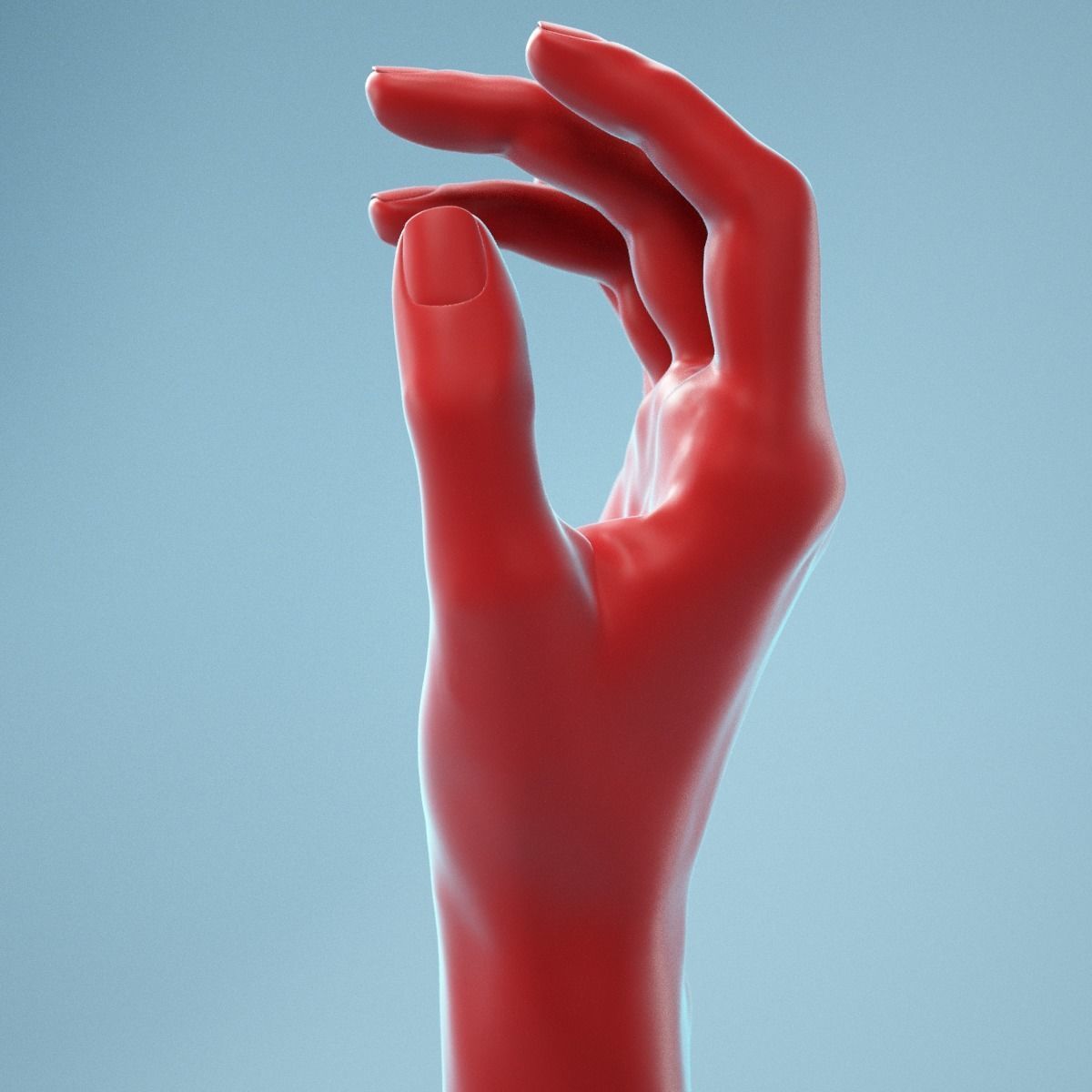 Idle Relaxed Realistic Hand Model 05 3D model_11