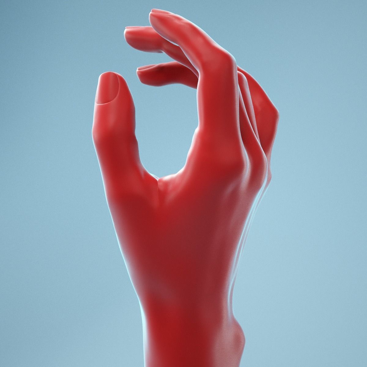 Idle Relaxed Realistic Hand Model 05 3D model_10