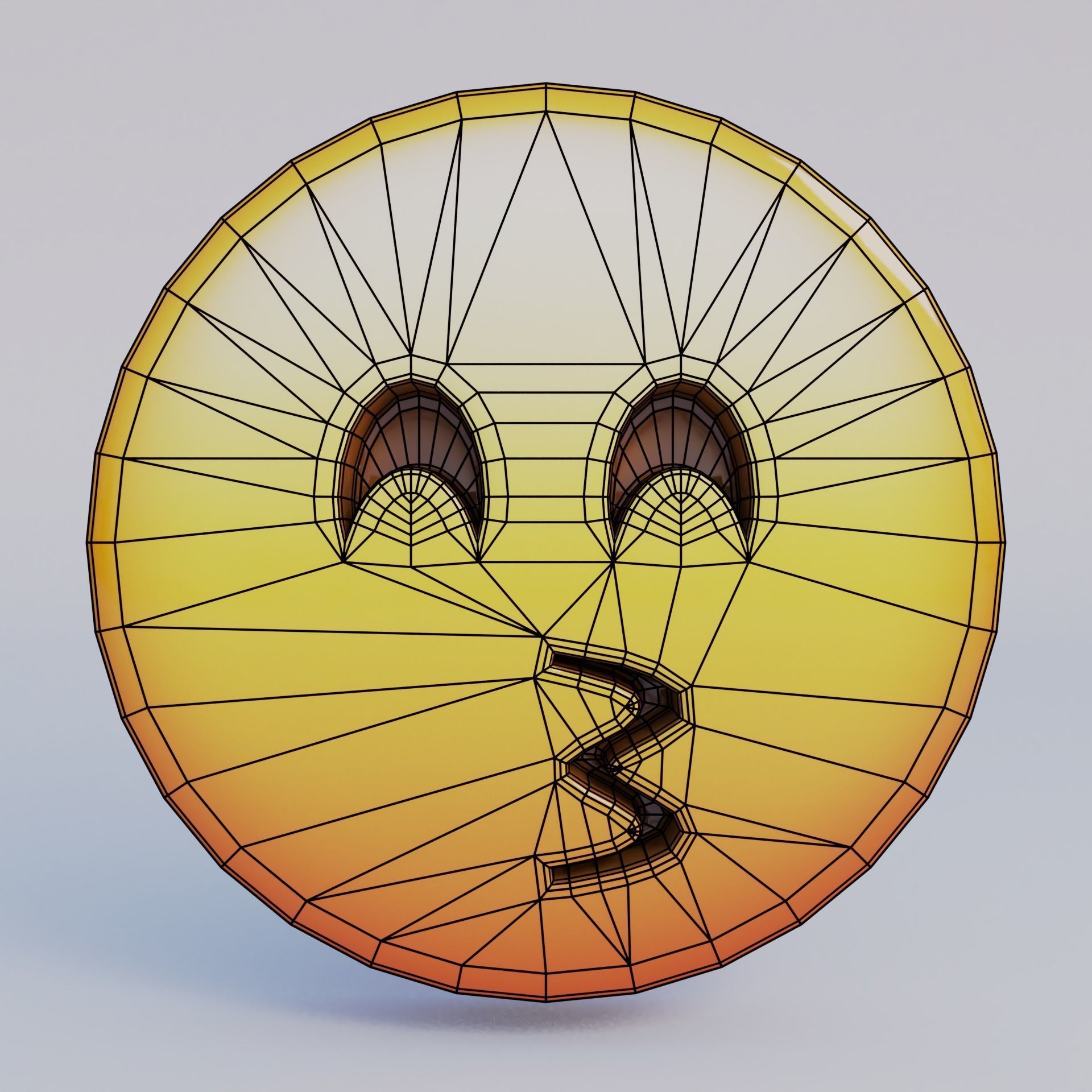 Kissing Face With Smiling Eyes 3D Emoji Low-poly 3D model_5