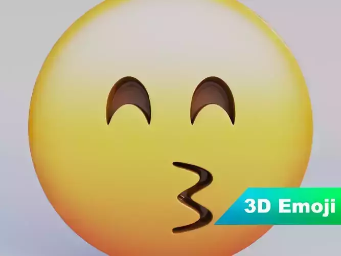 Kissing Face With Smiling Eyes 3D Emoji