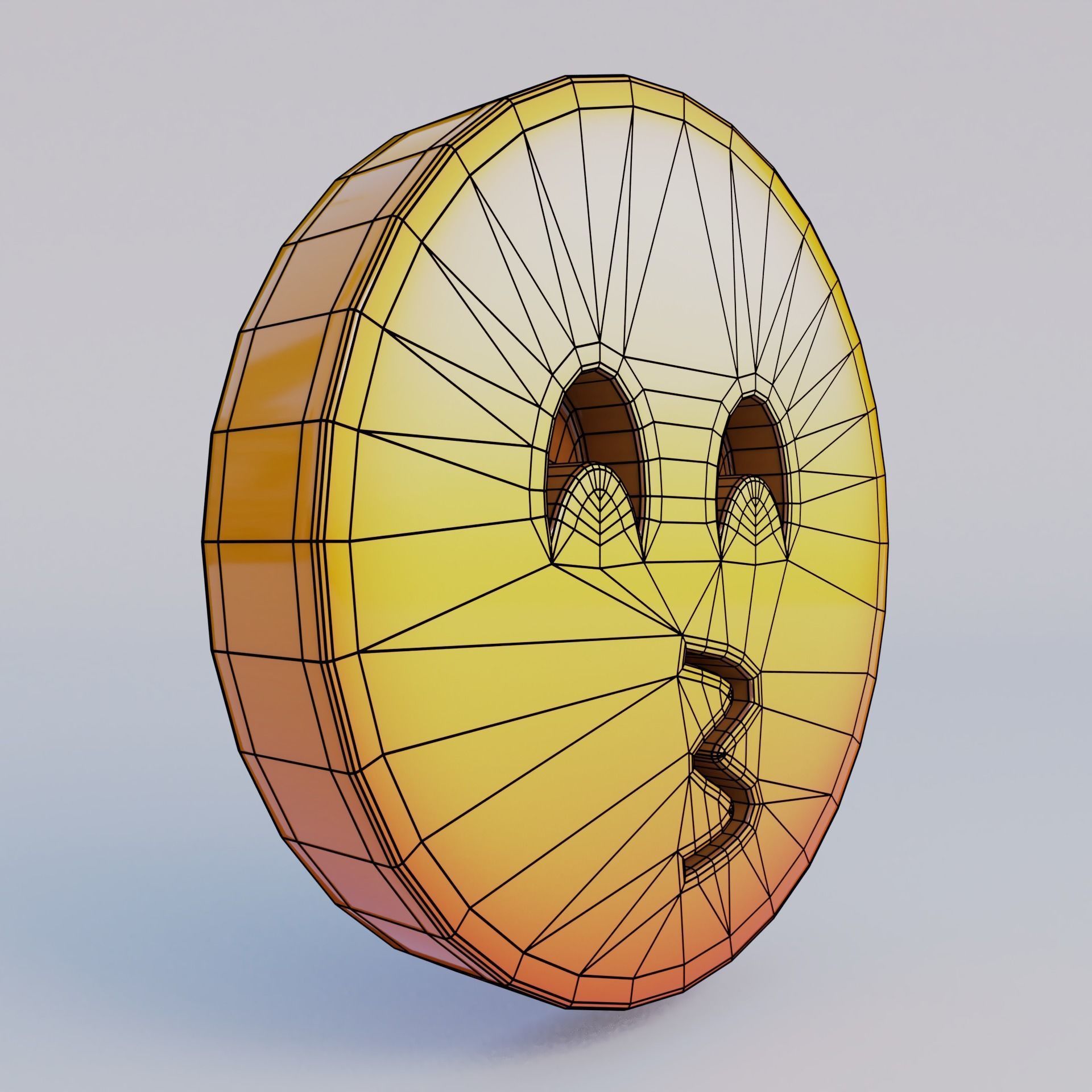 Kissing Face With Smiling Eyes 3D Emoji Low-poly 3D model_6