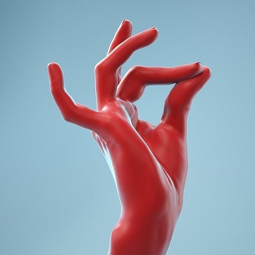 Pinch Gesture Realistic Hand Model 09 3D model
