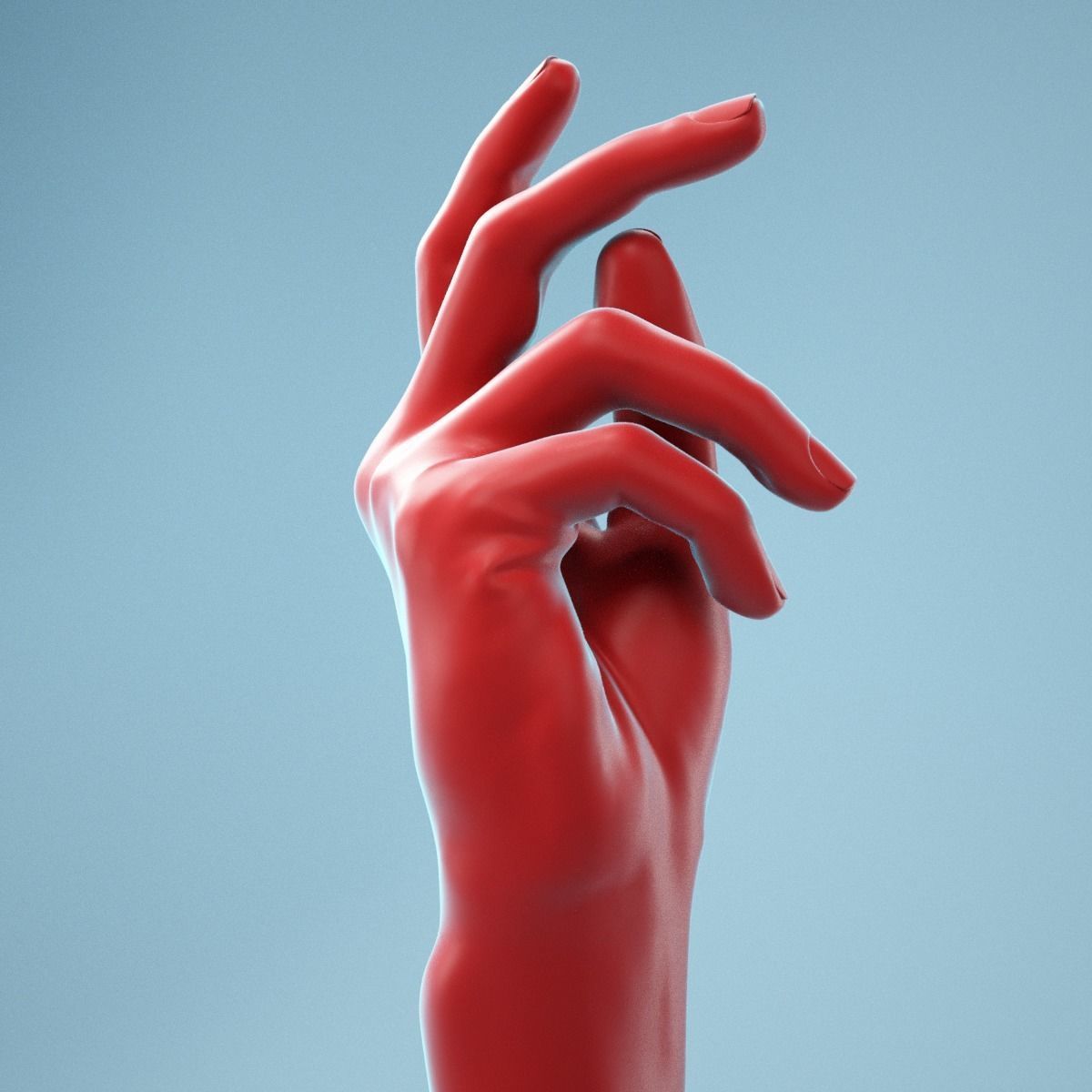 Relaxed Grip Realistic Hand Model 10 3D model_4
