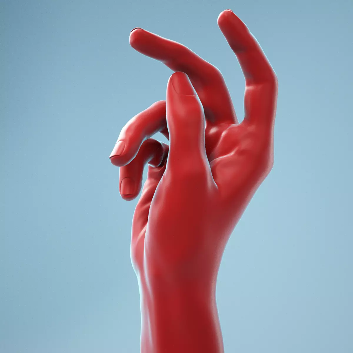 Relaxed Grip Realistic Hand Model 10 3D model_0