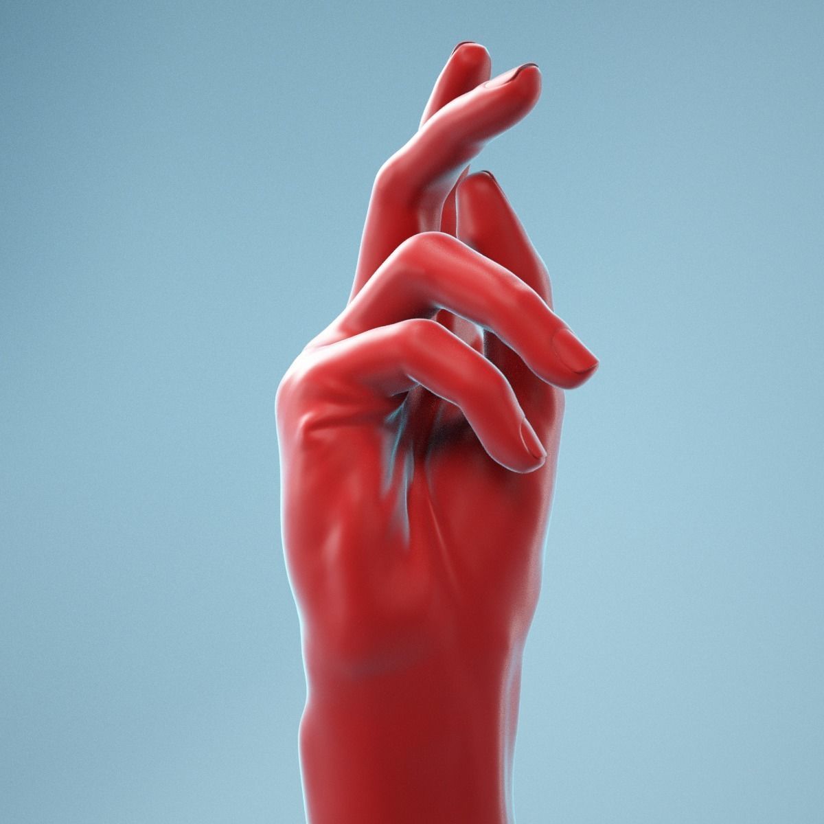 Relaxed Grip Realistic Hand Model 10 3D model_3