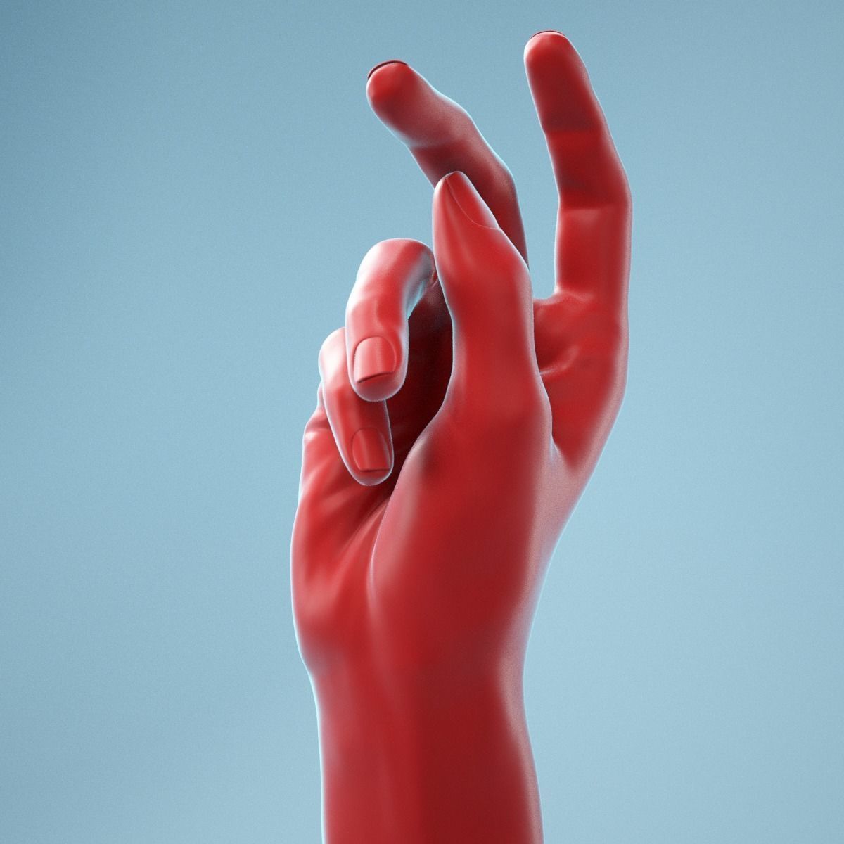 Relaxed Grip Realistic Hand Model 10 3D model_1