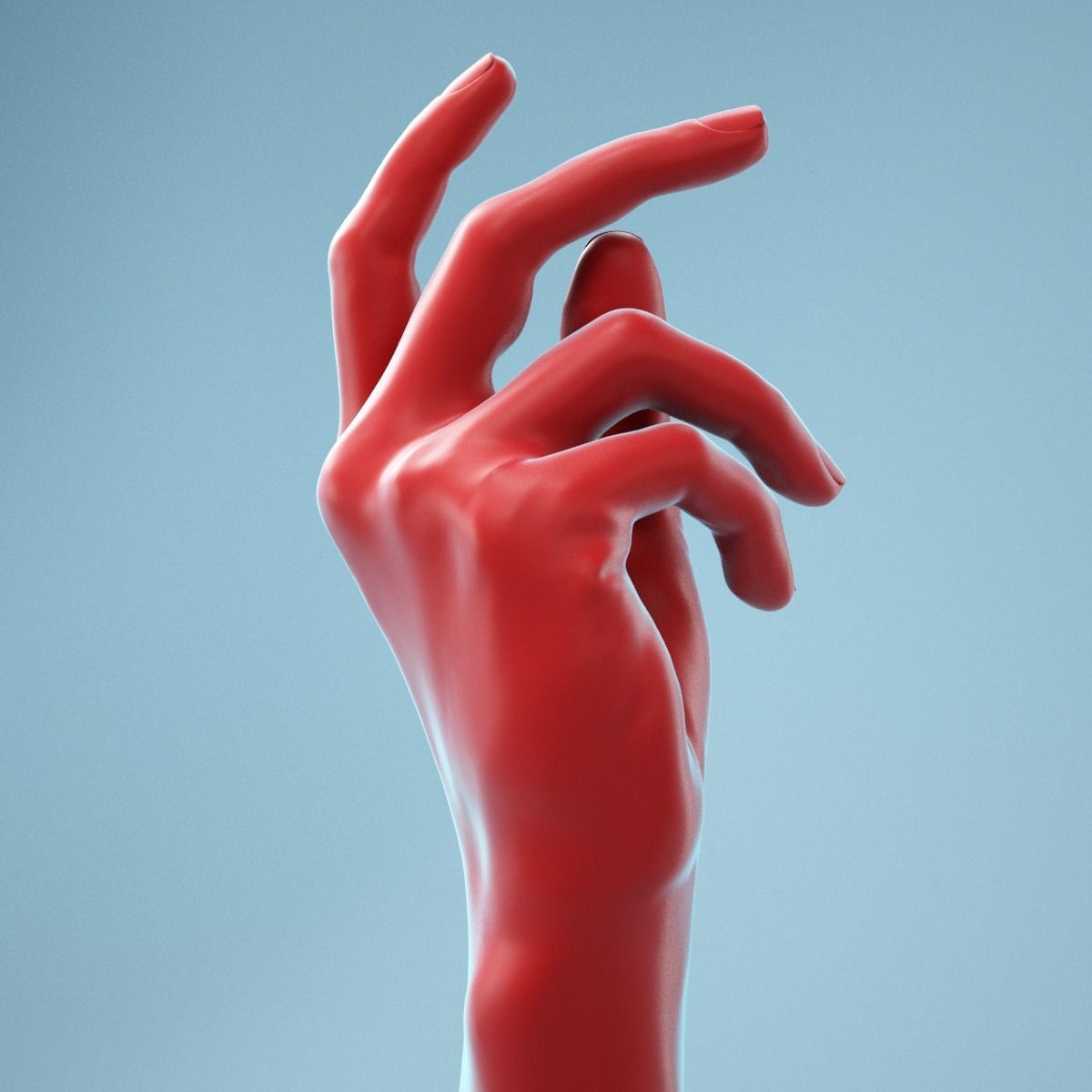 Relaxed Grip Realistic Hand Model 10 3D model_5