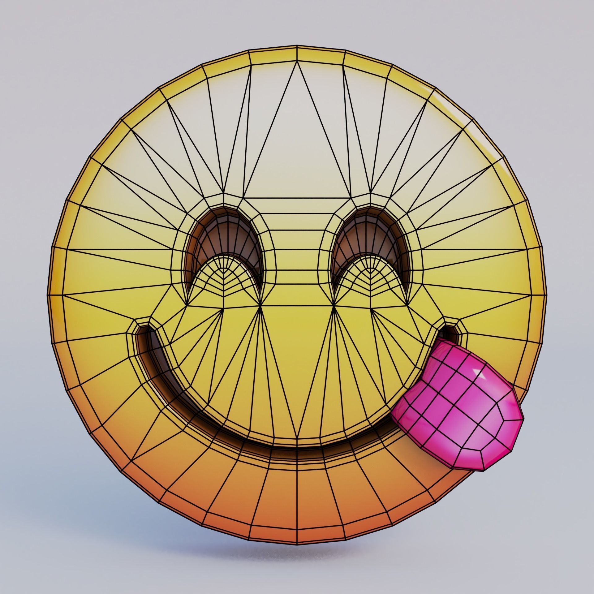 Face Savoring Food 3D Emoji Low-poly 3D model_5