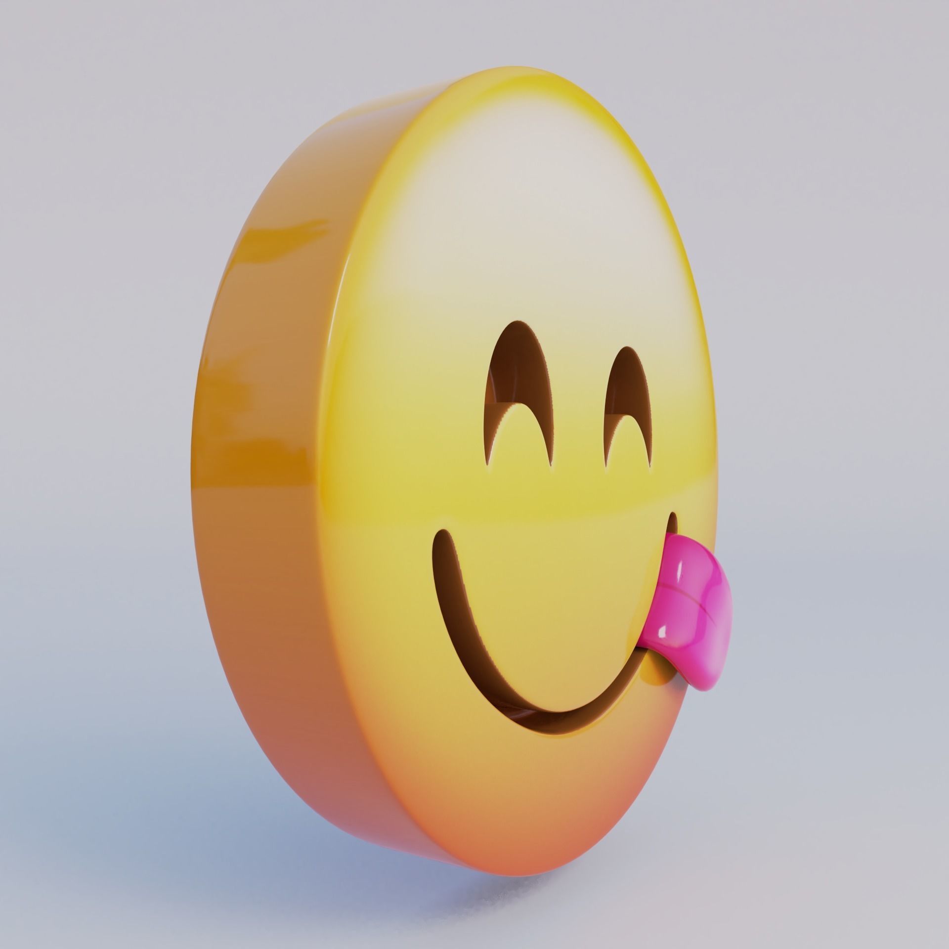 Face Savoring Food 3D Emoji Low-poly 3D model_2