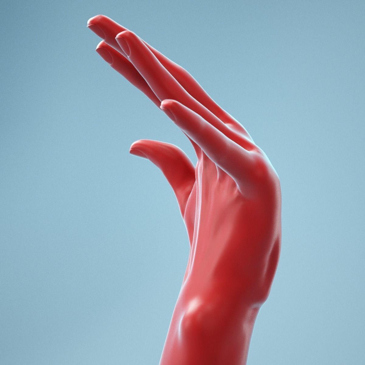 Bent Back Realistic Hand Model 12 3D model