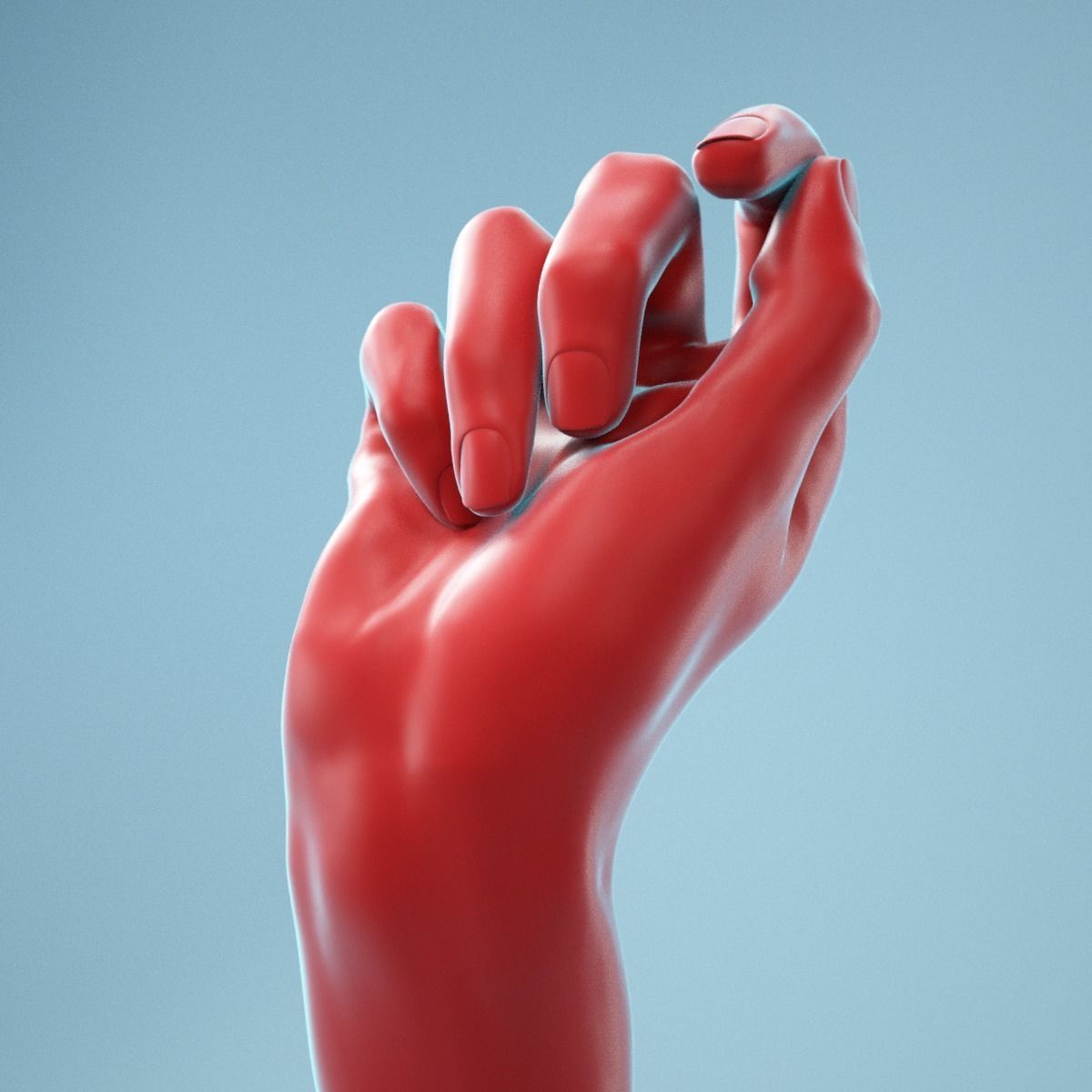 Relaxed Fist Realistic Hand Model 13 3D model_1