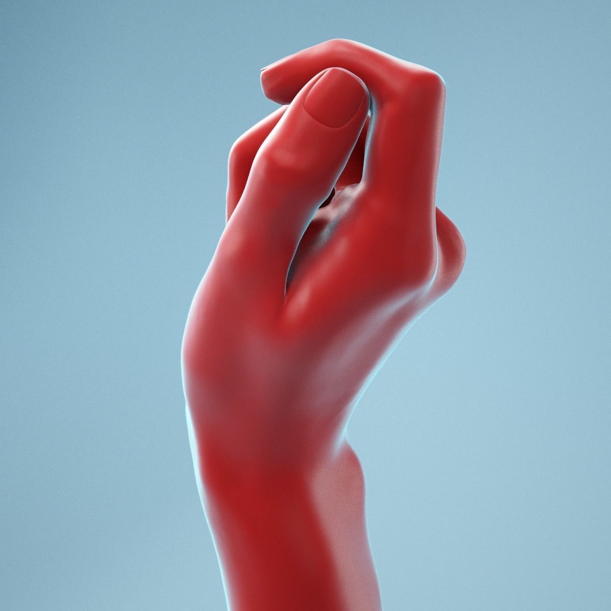 Relaxed Fist Realistic Hand Model 13 3D model_10