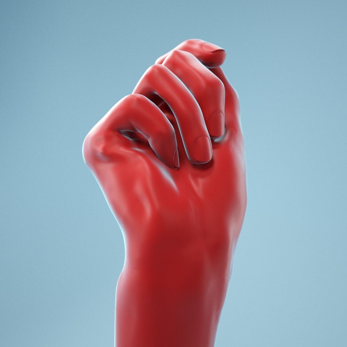 Relaxed Fist Realistic Hand Model 13 3D model_3