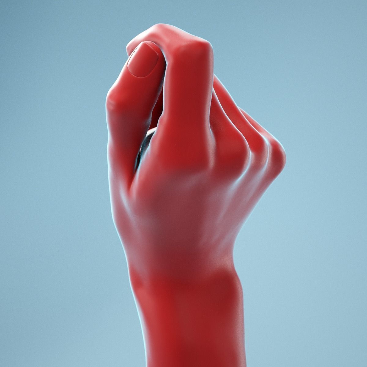 Relaxed Fist Realistic Hand Model 13 3D model_9