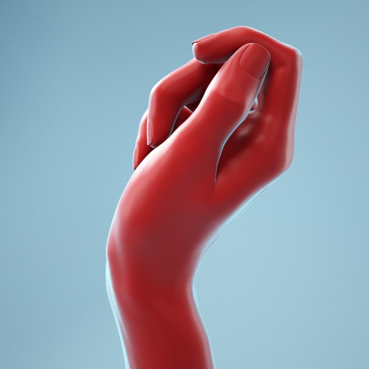Relaxed Fist Realistic Hand Model 13 3D model_11