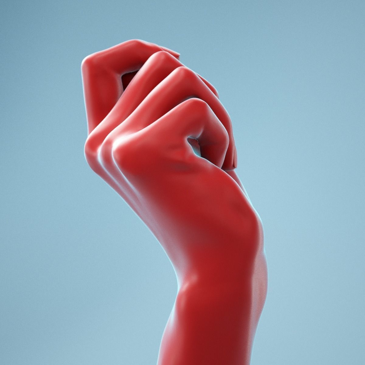 Relaxed Fist Realistic Hand Model 13 3D model_5