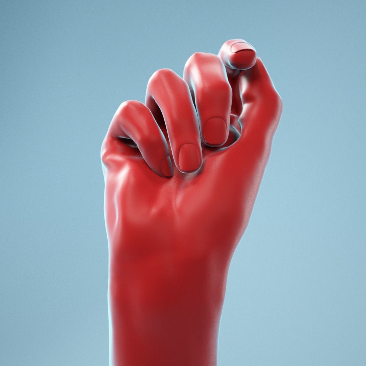 Relaxed Fist Realistic Hand Model 13 3D model_2