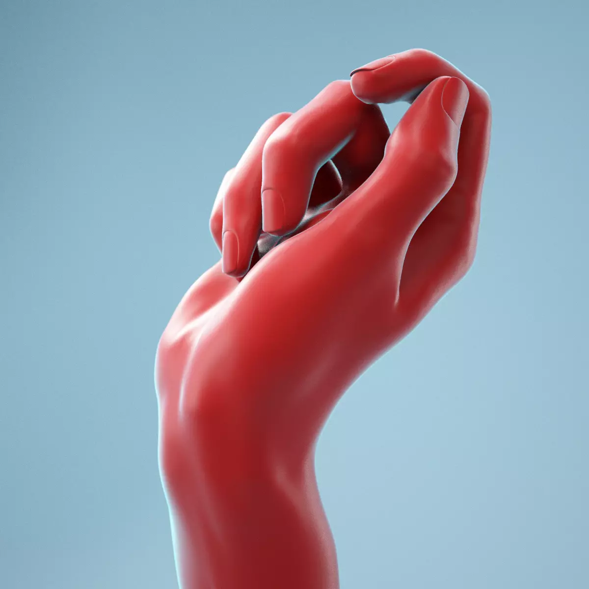 Relaxed Fist Realistic Hand Model 13 3D model_0