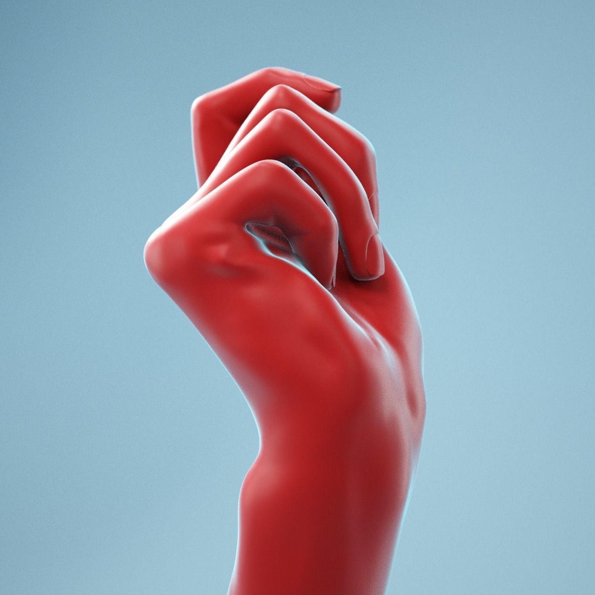 Relaxed Fist Realistic Hand Model 13 3D model_4