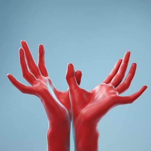 Hands Thumb Touching Realistic Hands Model 14 3D model
