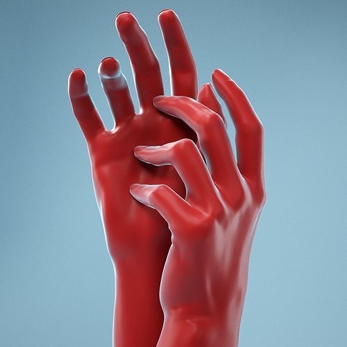 Gently Touching Realistic Hands Model 19 3D model