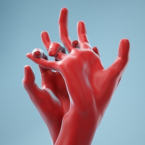 Pulling Back Realistic Hands Model 20 3D model