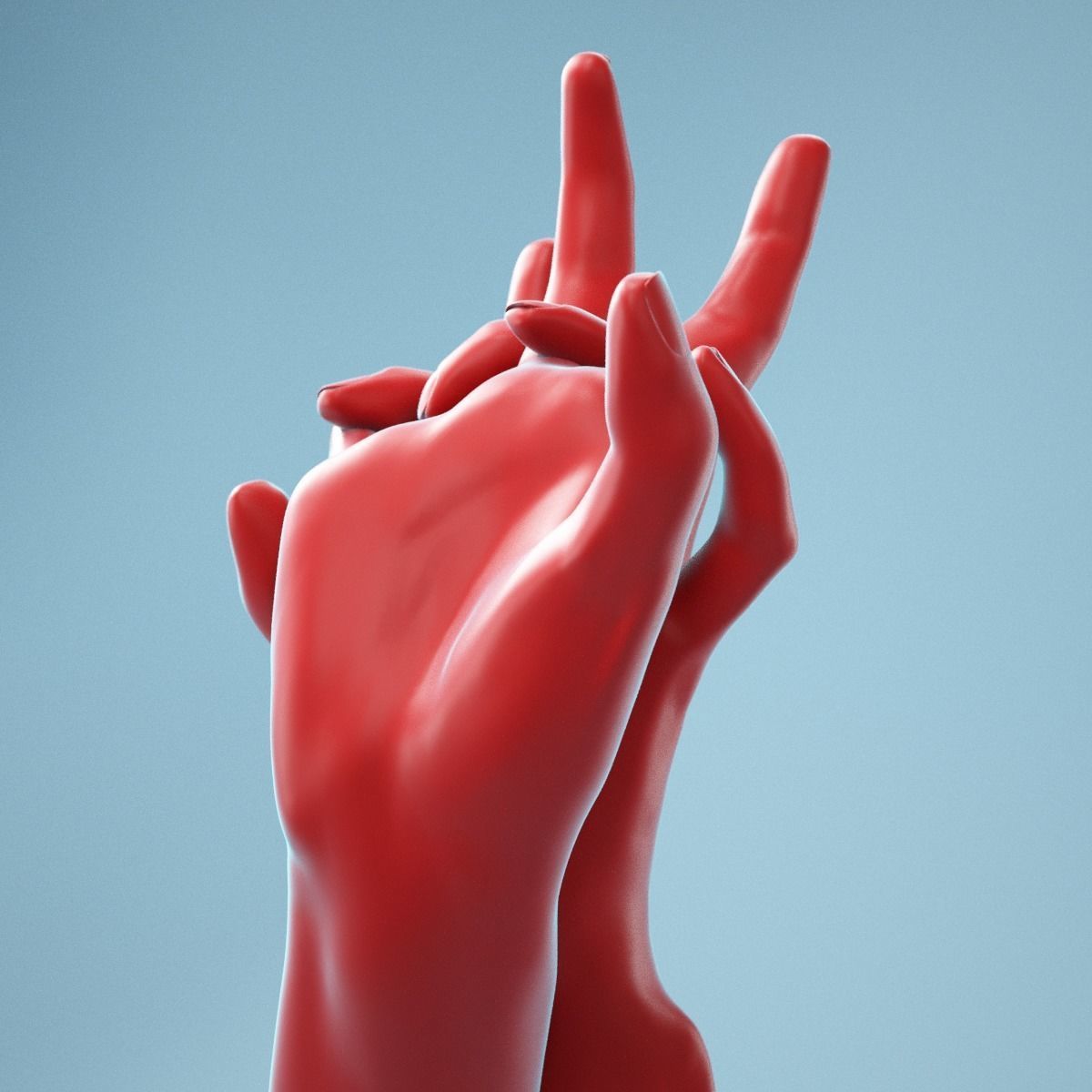 Pulling Back Realistic Hands Model 20 3D model_10