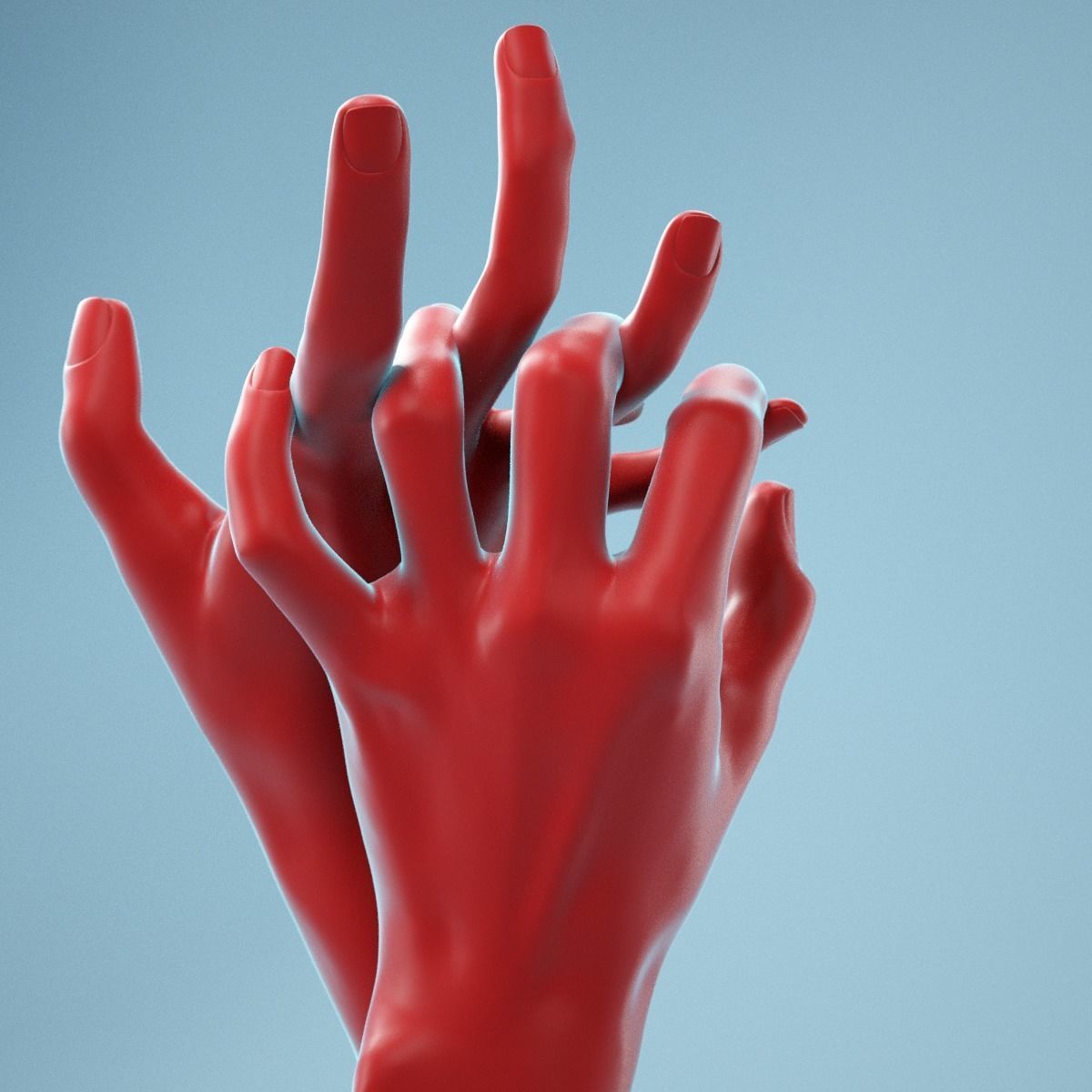 Pulling Back Realistic Hands Model 20 3D model_6