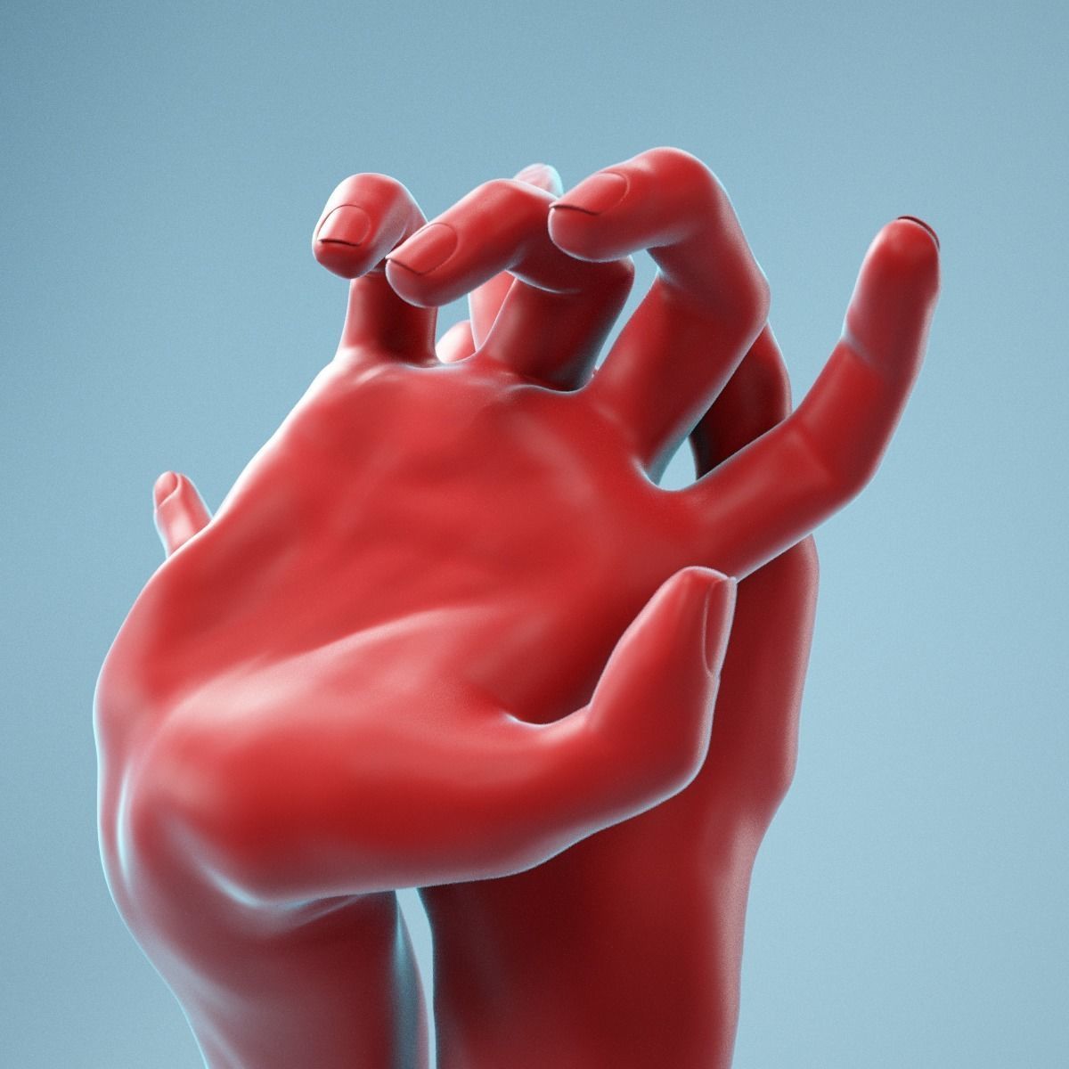 Leaning Back to Back Relaxed Realistic Hand Model 22 3D model_9