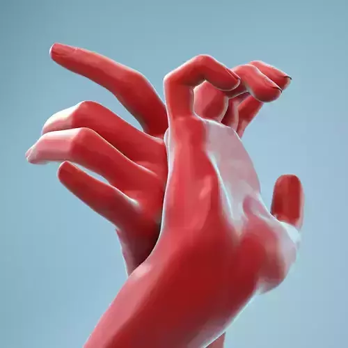 Leaning Back to Back Relaxed Realistic Hand Model 22 3D model