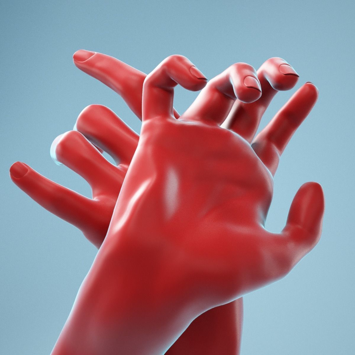 Leaning Back to Back Relaxed Realistic Hand Model 22 3D model_11