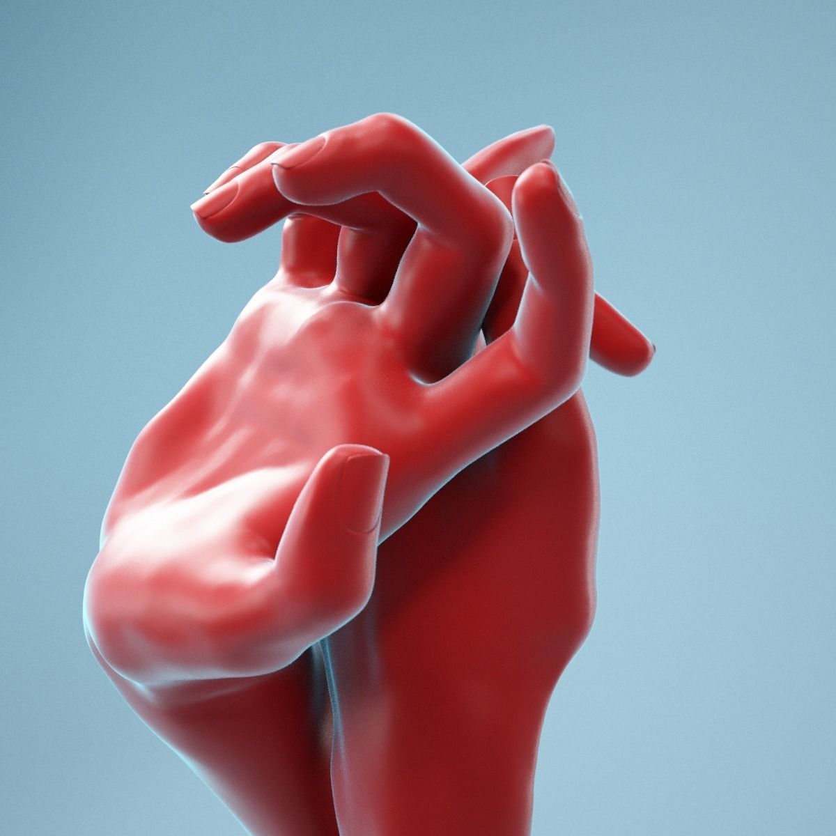 Leaning Back to Back Relaxed Realistic Hand Model 22 3D model_8