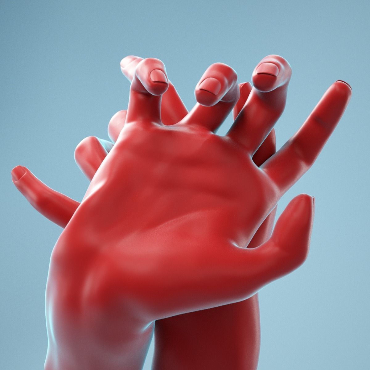 Leaning Back to Back Relaxed Realistic Hand Model 22 3D model_10