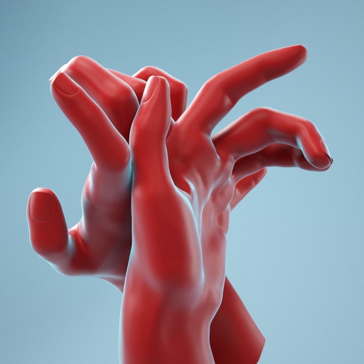 Leaning Back to Back Relaxed Realistic Hand Model 22 3D model_6