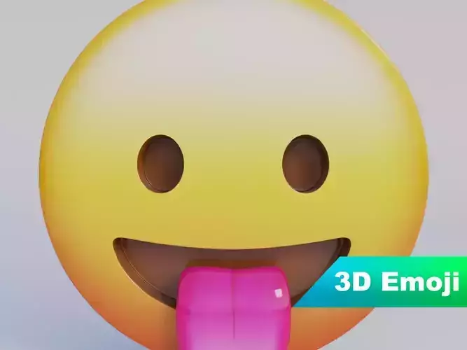 Face With Tongue 3D Emoji 