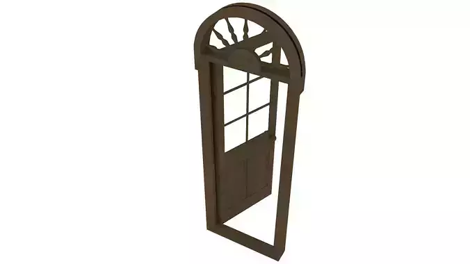 Victorian glass door with toplight