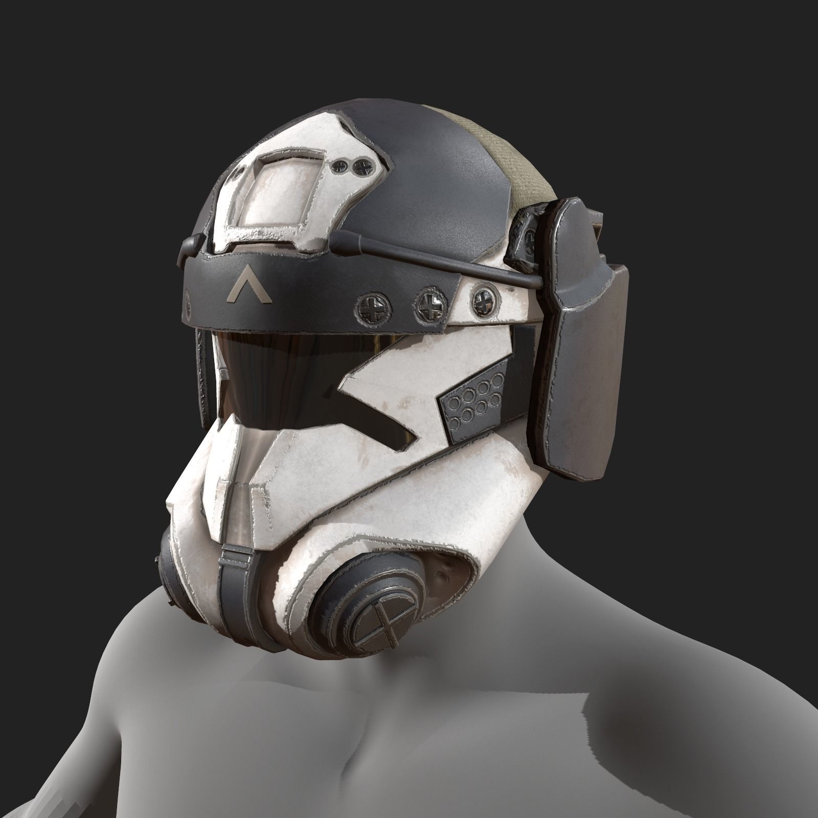 Scifi helmet ver 16 Low-poly 3D model_4