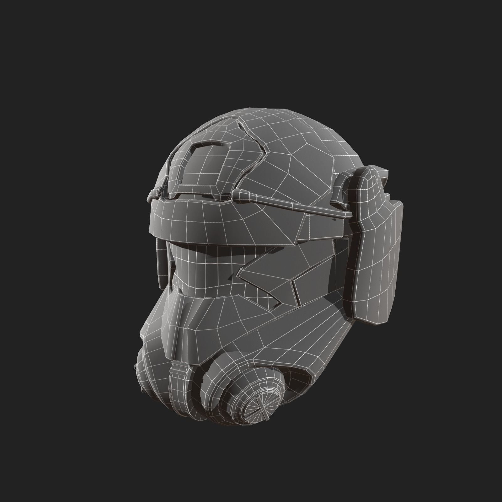 Scifi helmet ver 16 Low-poly 3D model_5