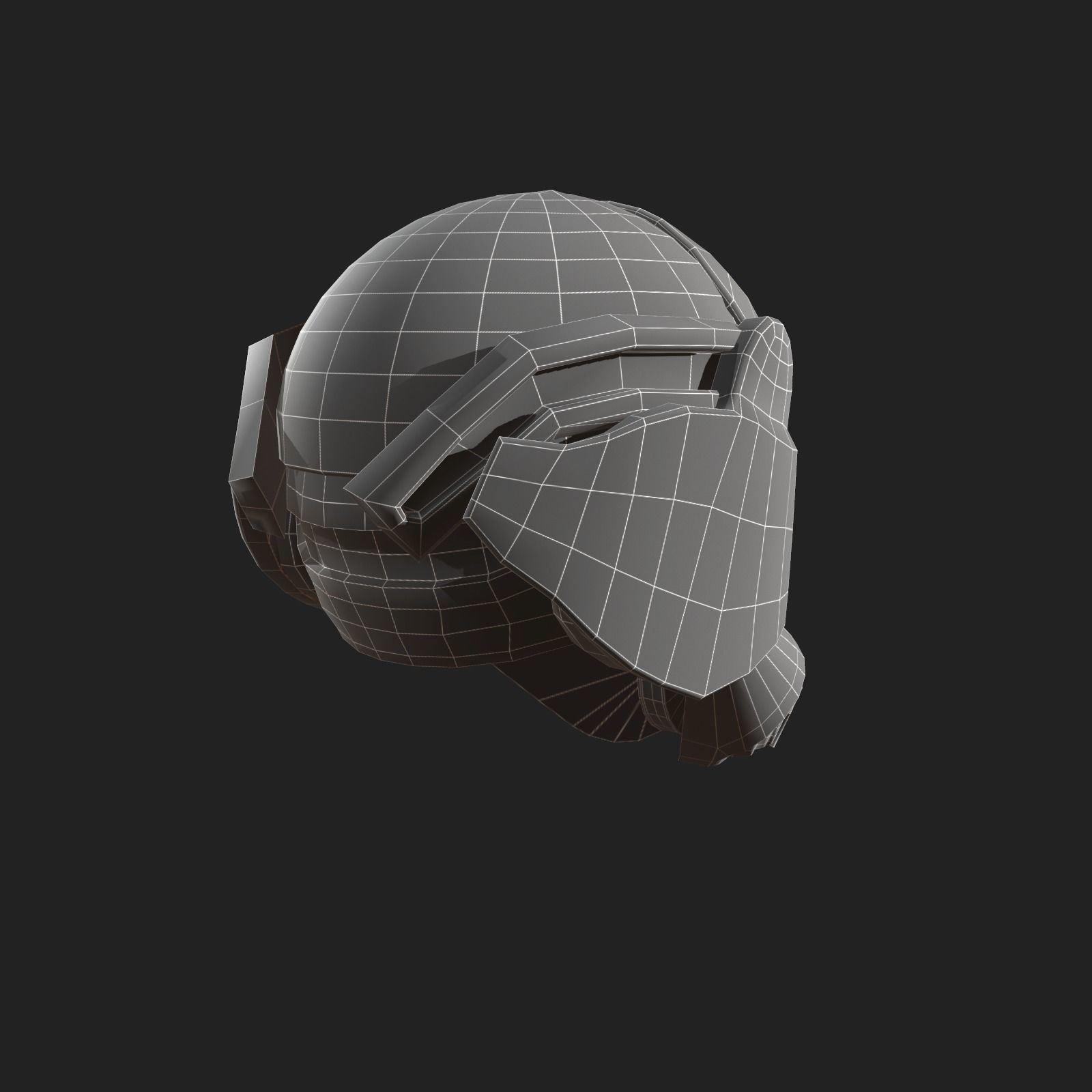 Scifi helmet ver 16 Low-poly 3D model_6