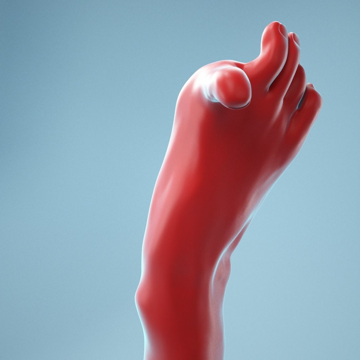 Big Toe Pointing Realistic Foot Model 07 3D model_3