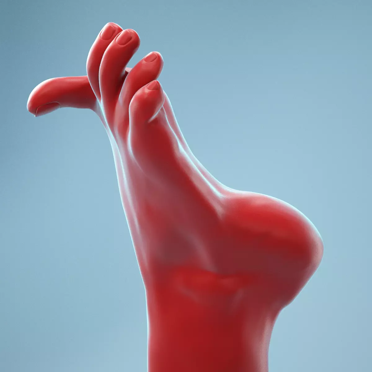 Big Toe Pointing Realistic Foot Model 07 3D model_0