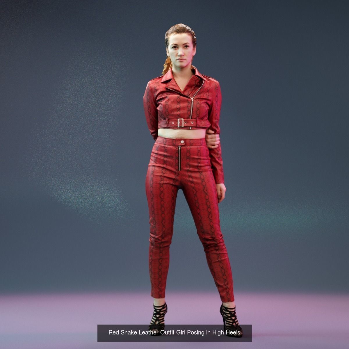 Red Leather Snake Outfit Girls Collection _6