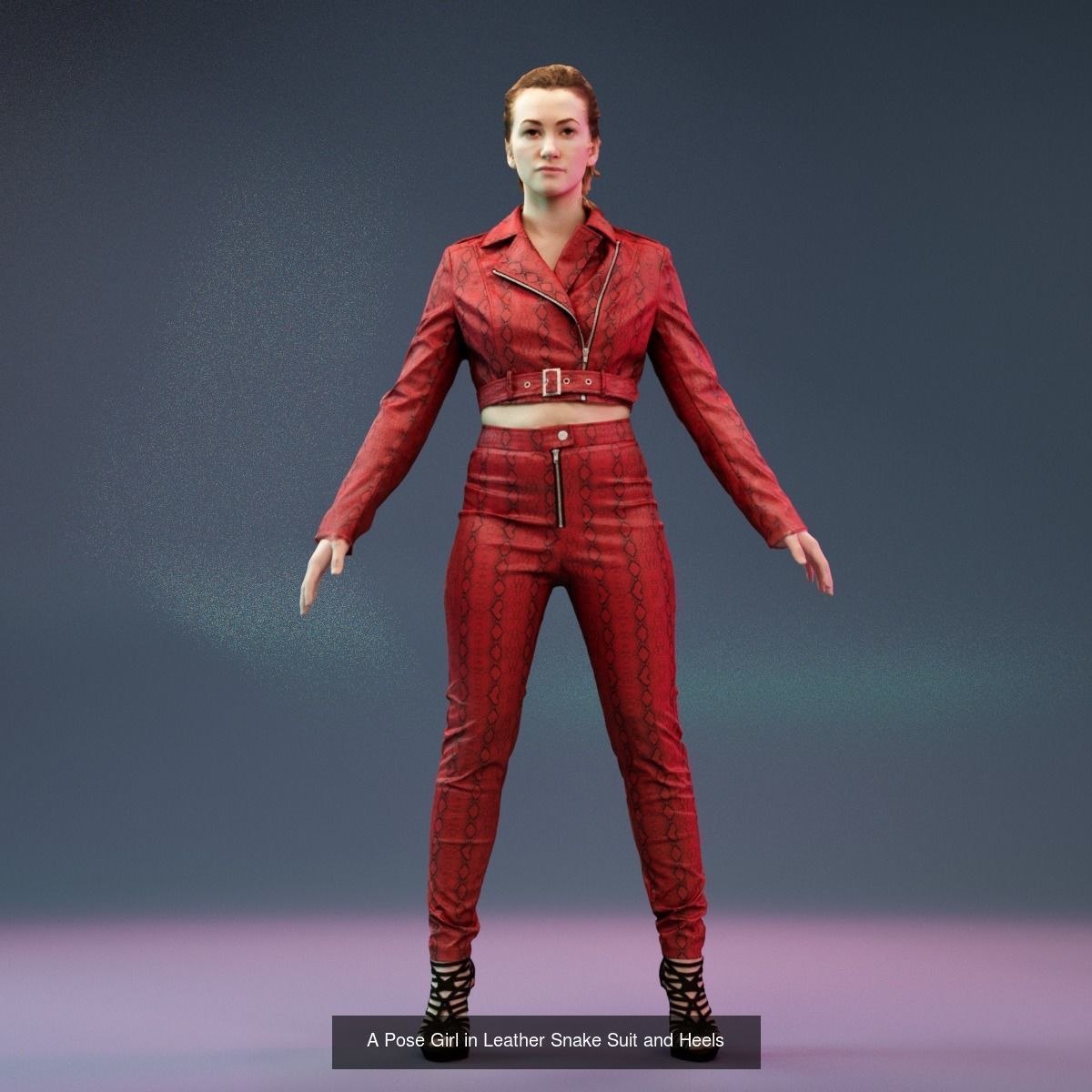 Red Leather Snake Outfit Girls Collection _3