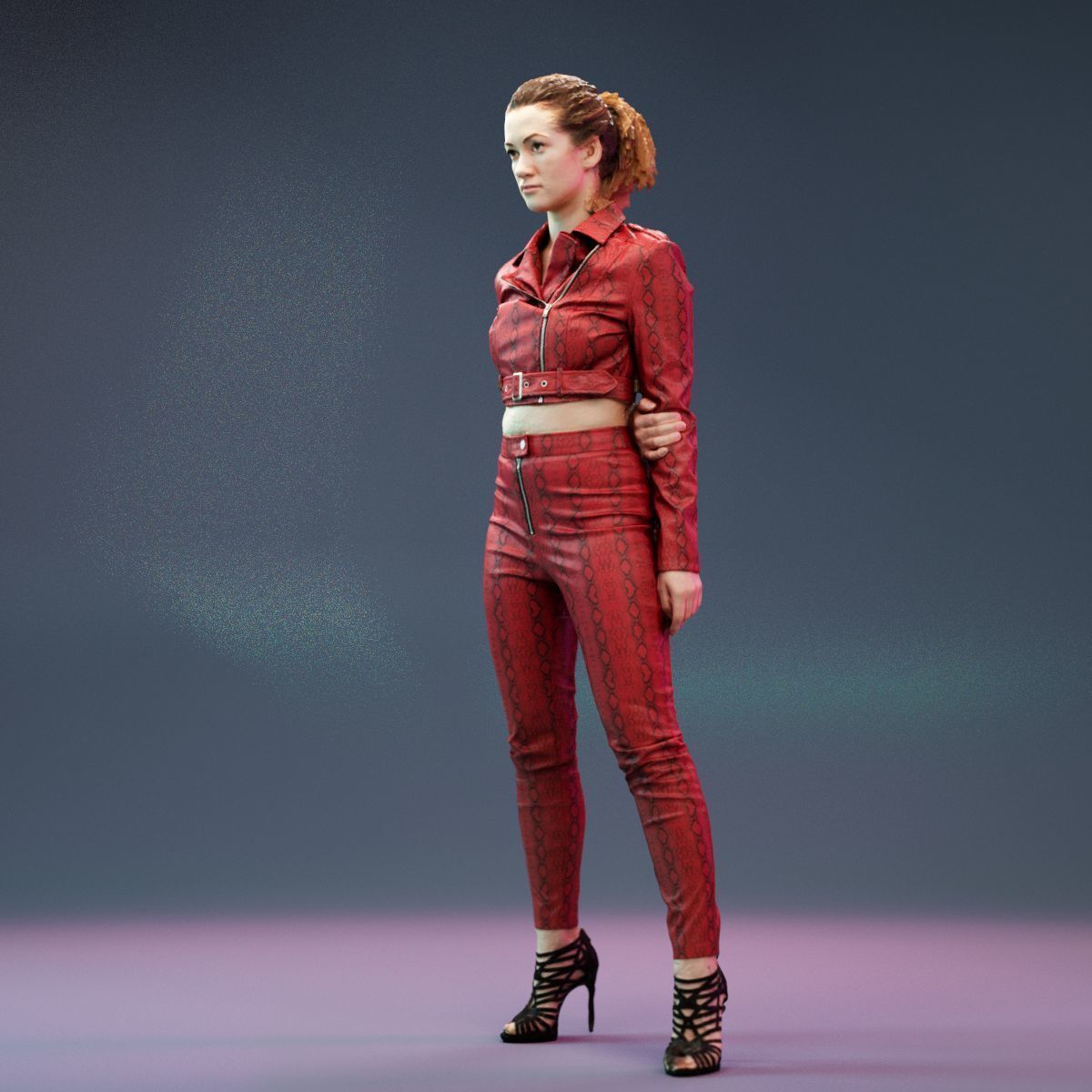 Red Leather Snake Outfit Girls Collection _8