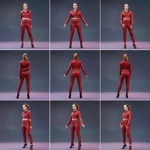 Red Leather Snake Outfit Girls Collection 