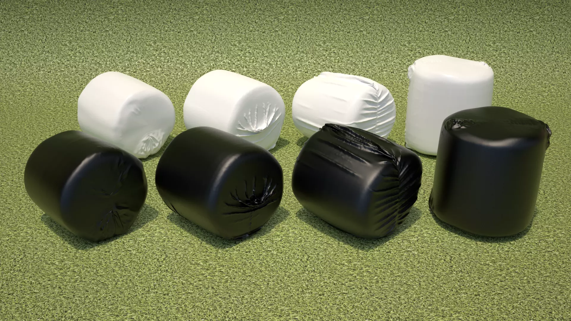 Wrapped Hay Bales 3D model