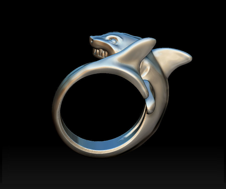 Shark ring 3D print model_5