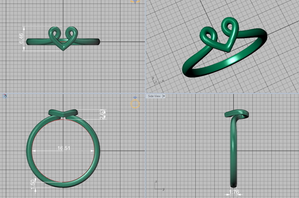 Heart Baby design ring  3dmodel 3D print model_4