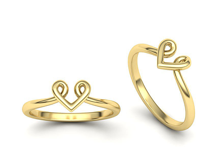 Heart Baby design ring  3dmodel 3D print model_1