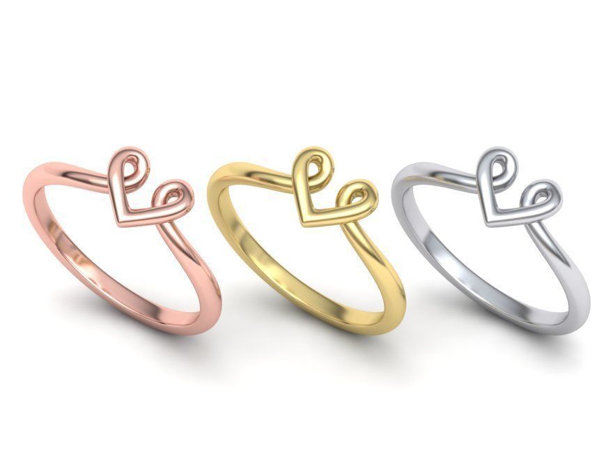 Heart Baby design ring  3dmodel 3D print model_6